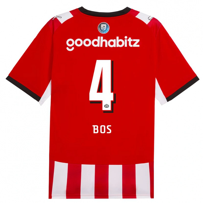 Danxen Män Floris Bos #4 Röd Vit Svart Hemmatröja Matchtröjor 2026/27 Tröjor T-Tröja