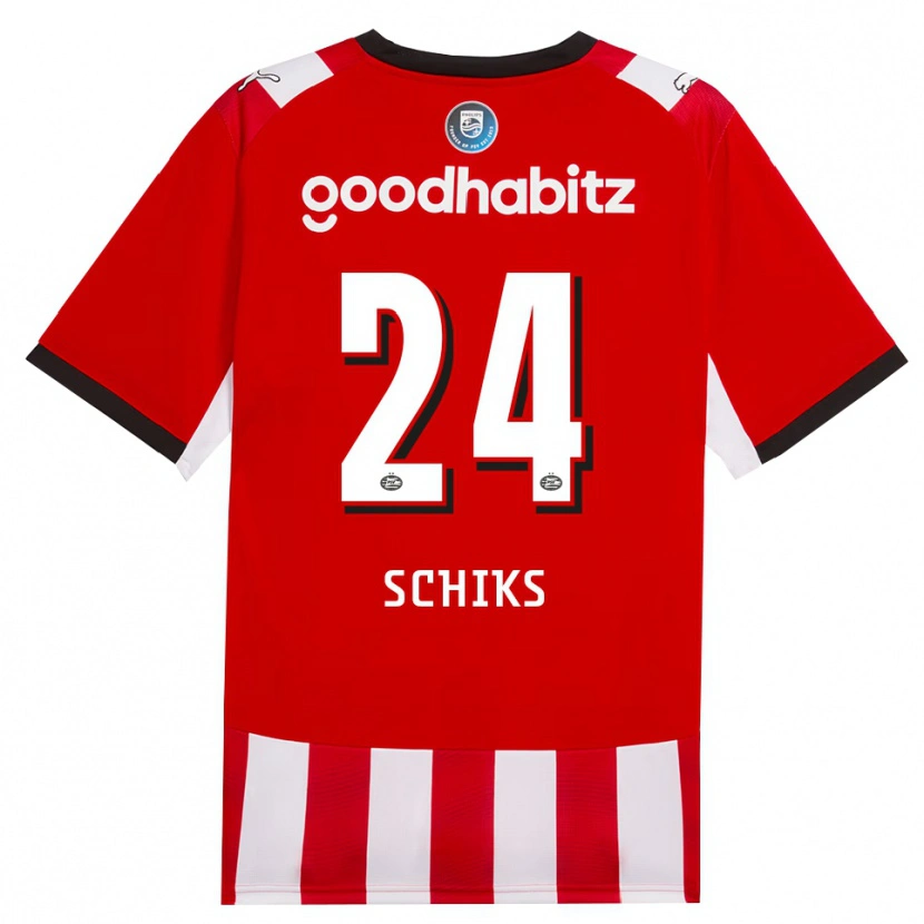 Danxen Män Niek Schiks #24 Röd Vit Svart Hemmatröja Matchtröjor 2026/27 Tröjor T-Tröja