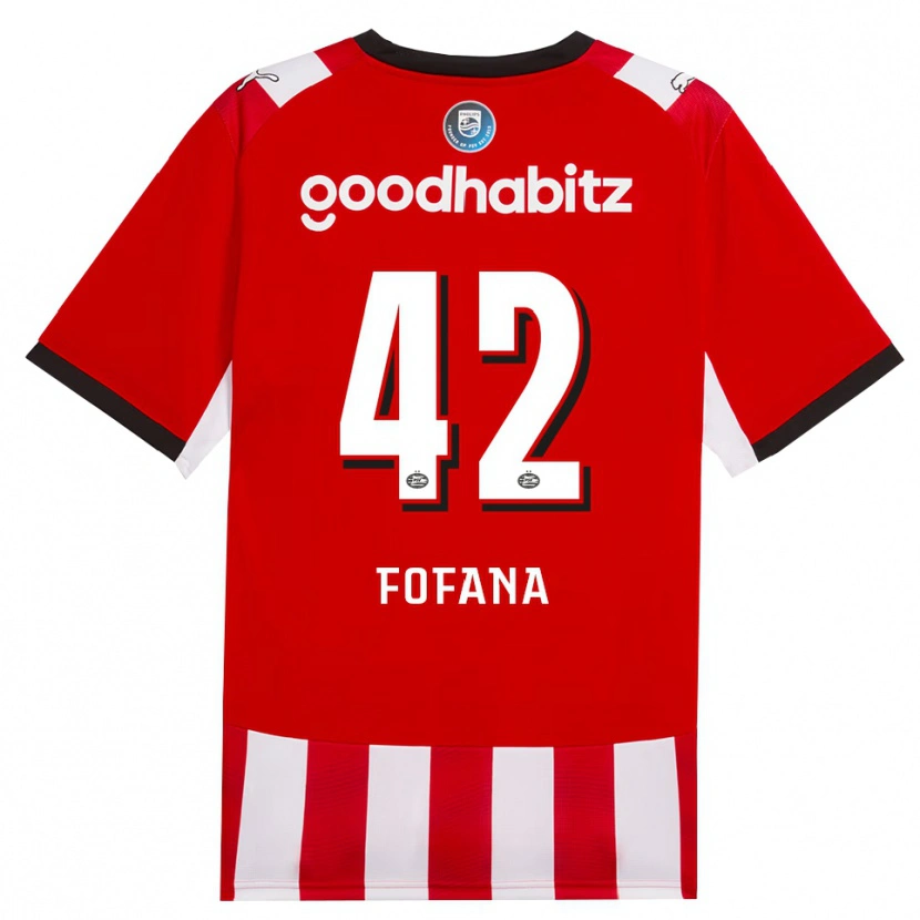 Danxen Män Fode Fofana #42 Röd Vit Svart Hemmatröja Matchtröjor 2026/27 Tröjor T-Tröja