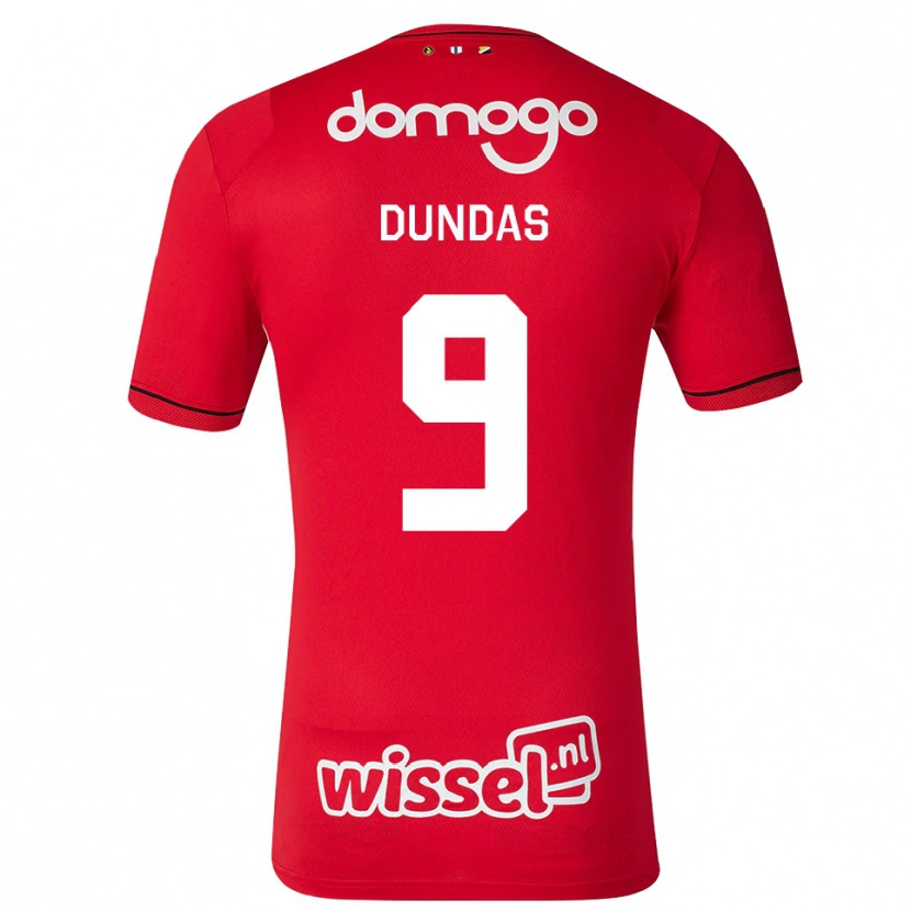 Danxen Män Noa Dundas #9 Röd Vit Svart Hemmatröja Matchtröjor 2026/27 Tröjor T-Tröja