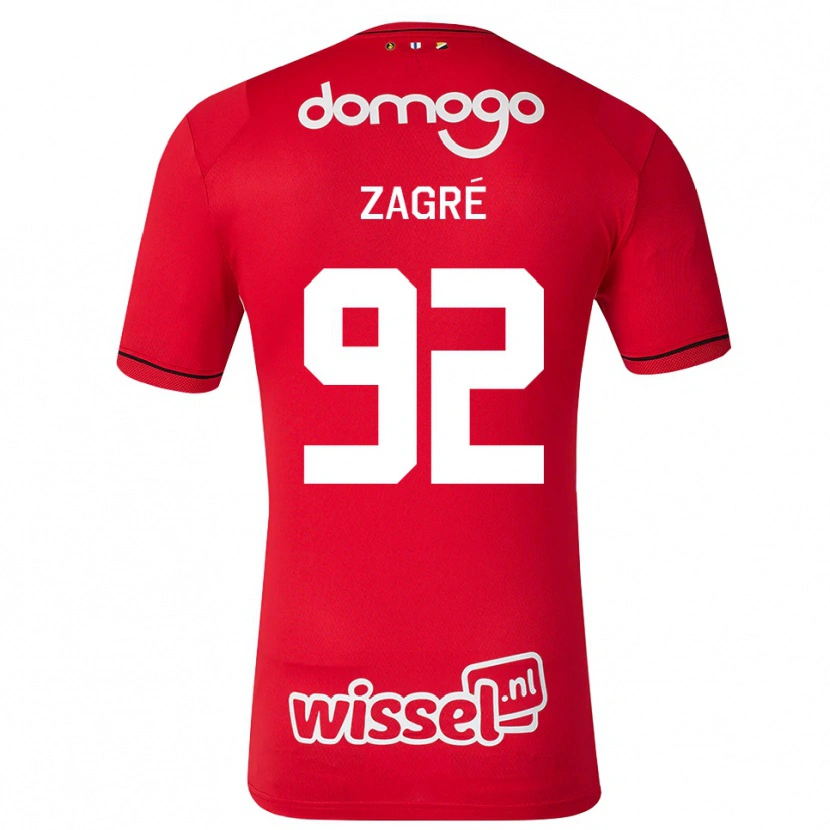 Danxen Män Arthur Zagré #92 Röd Vit Svart Hemmatröja Matchtröjor 2026/27 Tröjor T-Tröja
