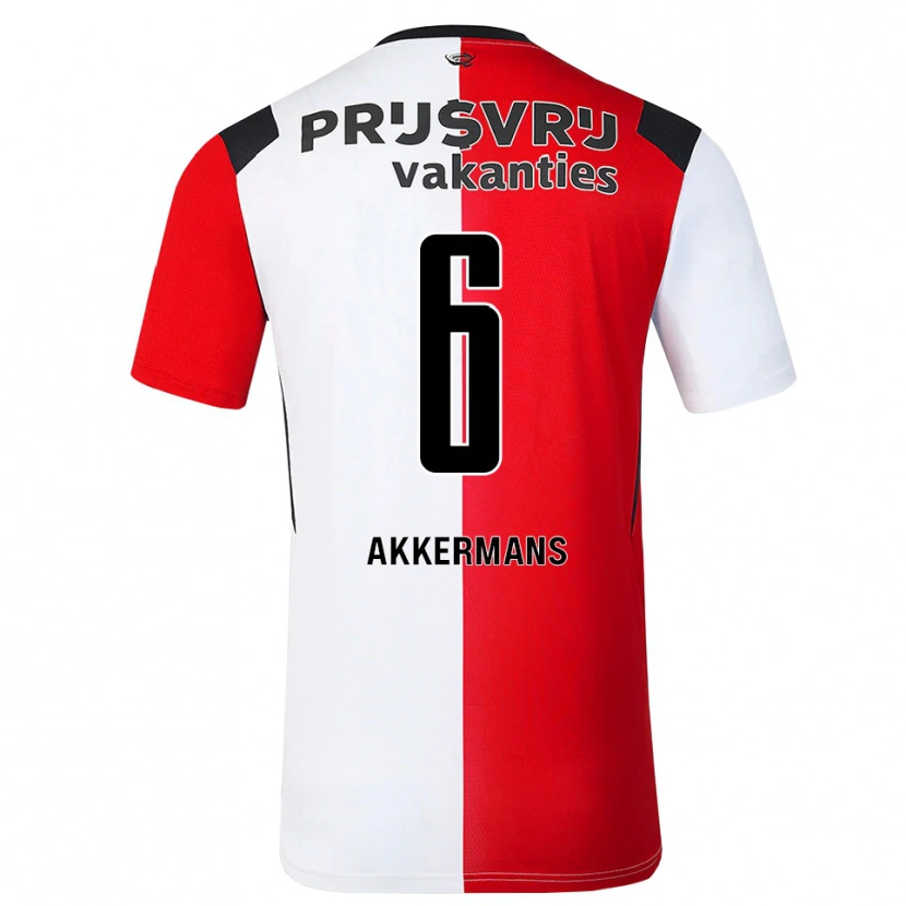 Danxen Män Mik Akkermans #6 Röd Vit Svart Hemmatröja Matchtröjor 2026/27 Tröjor T-Tröja