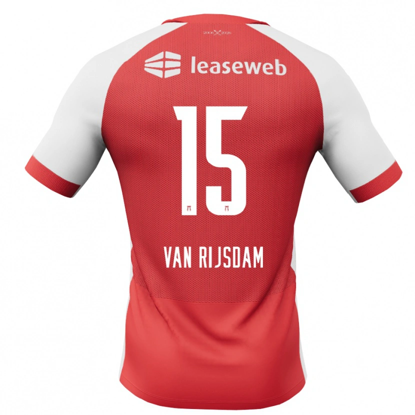 Danxen Män Julian Van Rijsdam #15 Röd Vit Svart Hemmatröja Matchtröjor 2026/27 Tröjor T-Tröja
