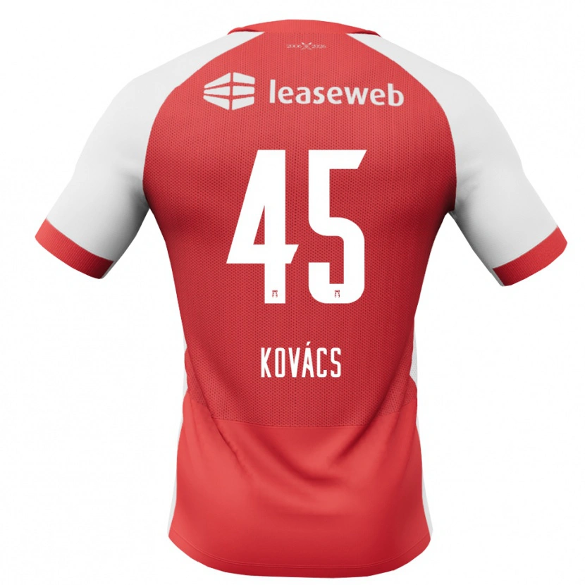 Danxen Män Bendegúz Kovács #45 Röd Vit Svart Hemmatröja Matchtröjor 2026/27 Tröjor T-Tröja