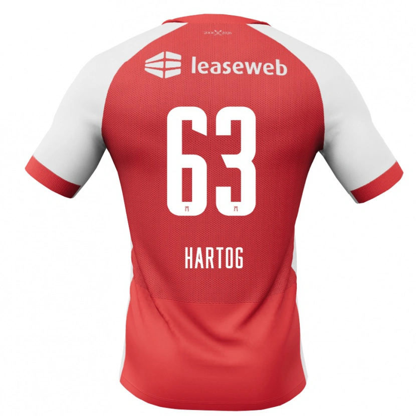 Danxen Män Jasper Hartog #63 Röd Vit Svart Hemmatröja Matchtröjor 2026/27 Tröjor T-Tröja