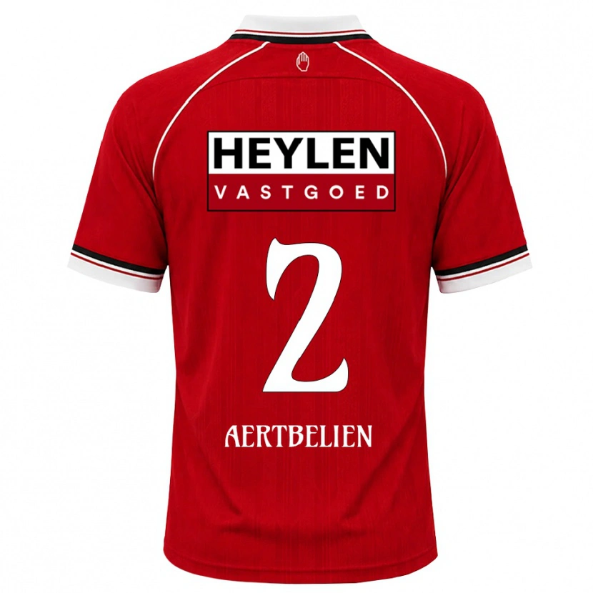 Danxen Män Lukas Aertbeliën #2 Röd Vit Svart Hemmatröja Matchtröjor 2026/27 Tröjor T-Tröja