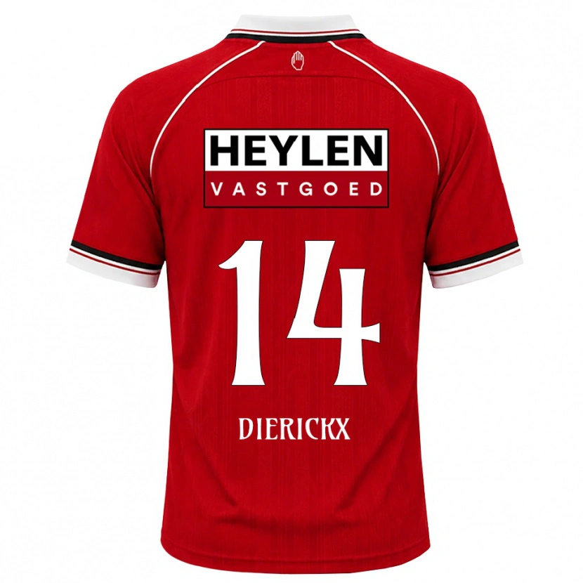 Danxen Män Xander Dierckx #14 Röd Vit Svart Hemmatröja Matchtröjor 2026/27 Tröjor T-Tröja