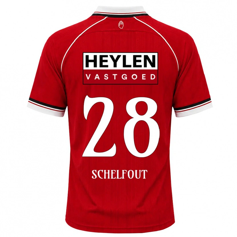 Danxen Män Luca Schelfhout #28 Röd Vit Svart Hemmatröja Matchtröjor 2026/27 Tröjor T-Tröja