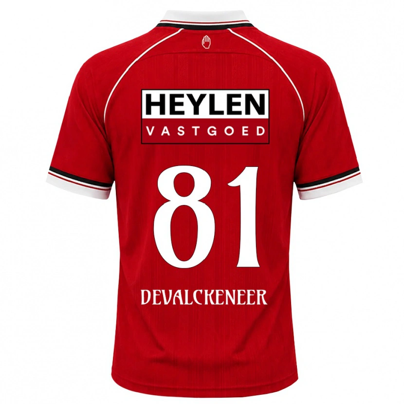 Danxen Män Niels Devalckeneer #81 Röd Vit Svart Hemmatröja Matchtröjor 2026/27 Tröjor T-Tröja