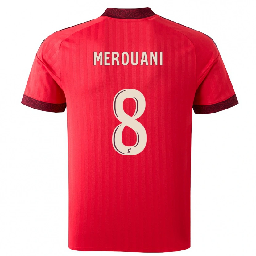 Danxen Män Djibril Merouani #8 Vinröd Röd Vit Bortatröja Matchtröjor 2026/27 Tröjor T-Tröja
