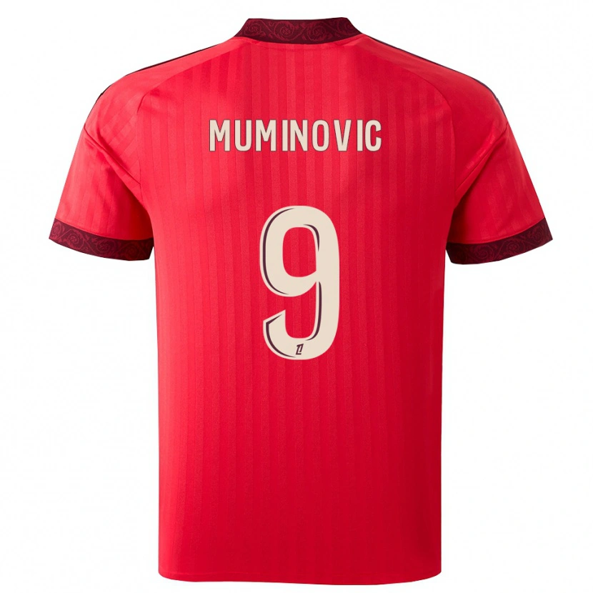 Danxen Män Ajdin Muminovic #9 Vinröd Röd Vit Bortatröja Matchtröjor 2026/27 Tröjor T-Tröja