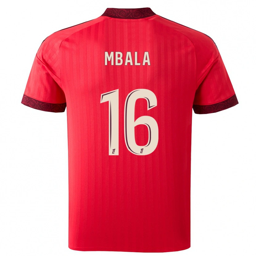 Danxen Män Joël Mbala #16 Vinröd Röd Vit Bortatröja Matchtröjor 2026/27 Tröjor T-Tröja