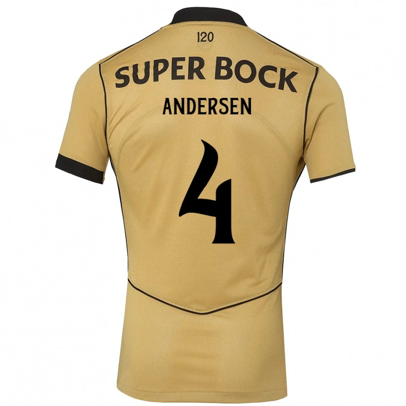 Danxen Män Silas Andersen #4 Gyllene Svart Bortatröja Matchtröjor 2026/27 Tröjor T-Tröja