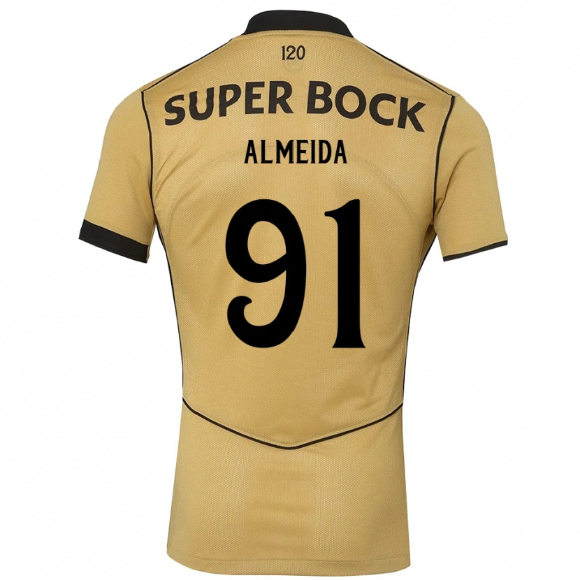 Danxen Män Miguel Almeida #91 Gyllene Svart Bortatröja Matchtröjor 2026/27 Tröjor T-Tröja