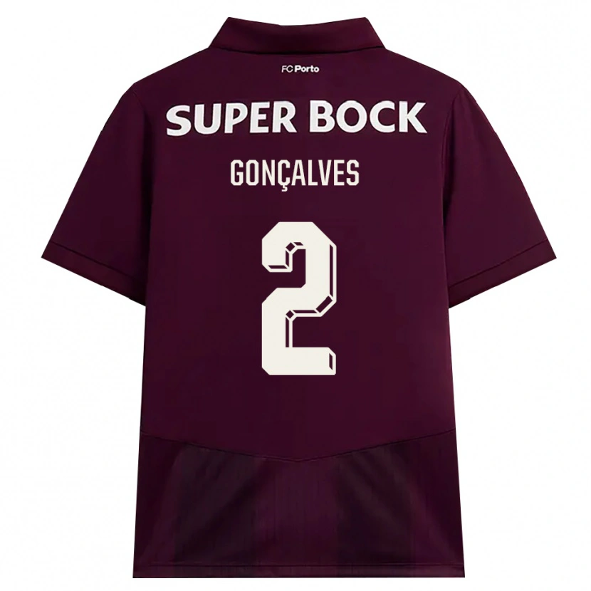 Danxen Män Ema Gonçalves #2 Vinröd Vit Bortatröja Matchtröjor 2026/27 Tröjor T-Tröja