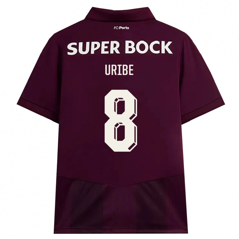 Danxen Män Mateus Uribe #8 Vinröd Vit Bortatröja Matchtröjor 2026/27 Tröjor T-Tröja
