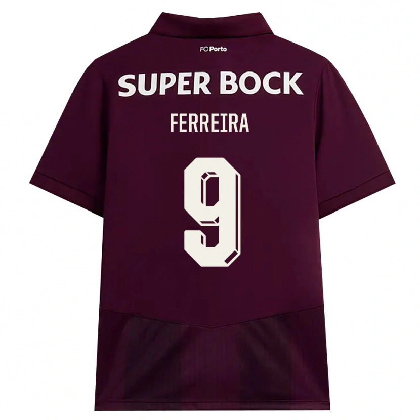 Danxen Män Cristina Ferreira #9 Vinröd Vit Bortatröja Matchtröjor 2026/27 Tröjor T-Tröja