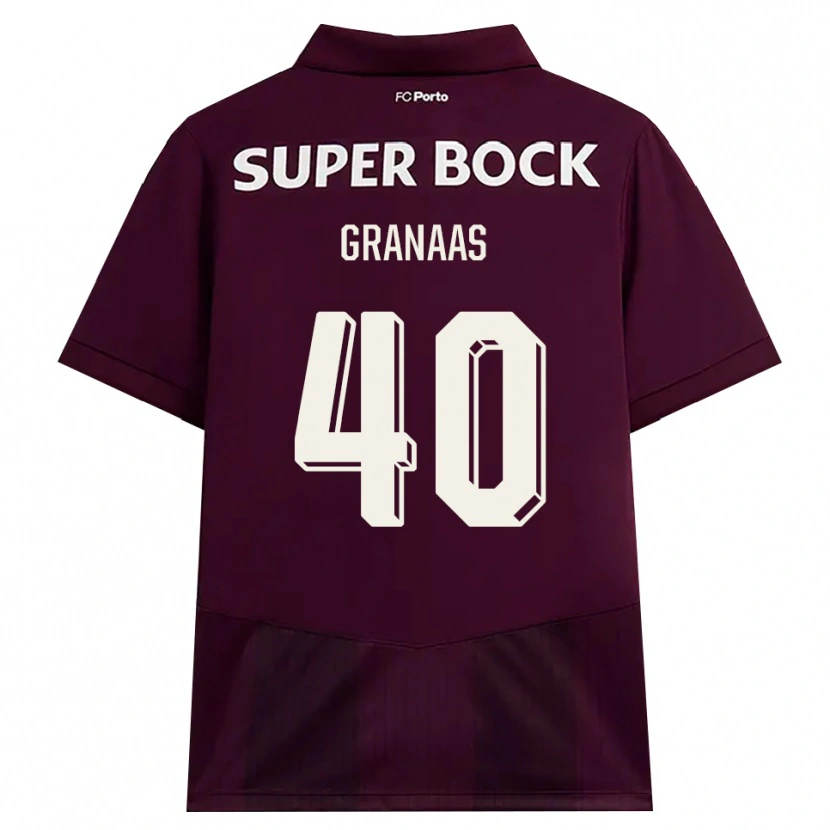 Danxen Män Eirik Granaas #40 Vinröd Vit Bortatröja Matchtröjor 2026/27 Tröjor T-Tröja