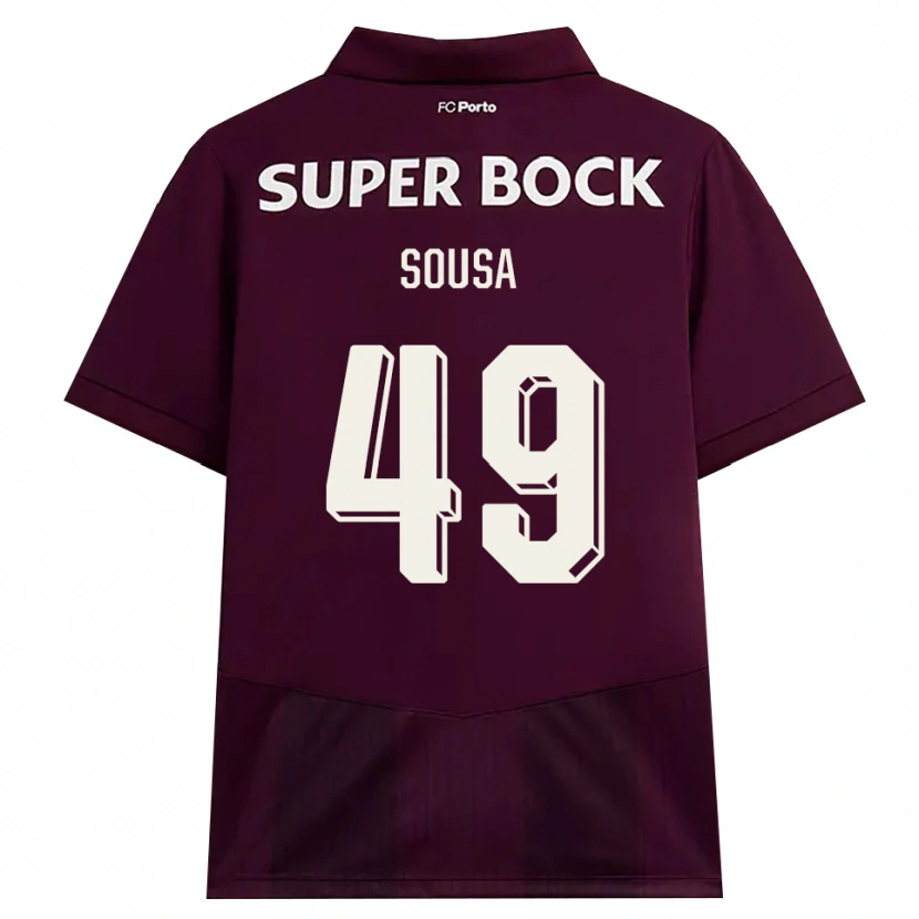 Danxen Män Gonçalo Sousa #49 Vinröd Vit Bortatröja Matchtröjor 2026/27 Tröjor T-Tröja