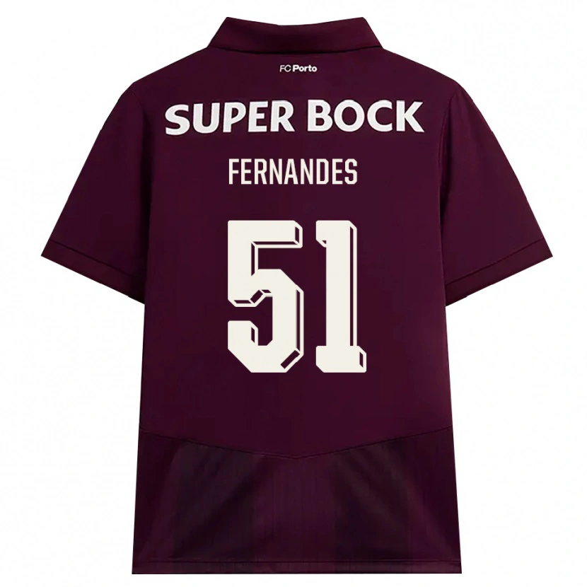 Danxen Män Diogo Fernandes #51 Vinröd Vit Bortatröja Matchtröjor 2026/27 Tröjor T-Tröja
