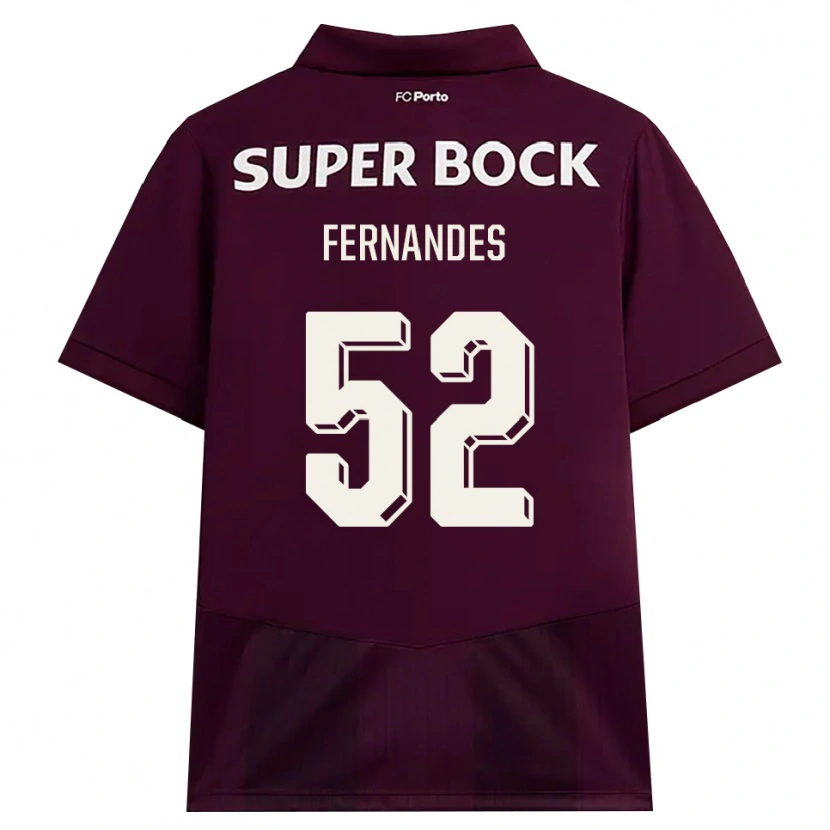 Danxen Män Martim Fernandes #52 Vinröd Vit Bortatröja Matchtröjor 2026/27 Tröjor T-Tröja