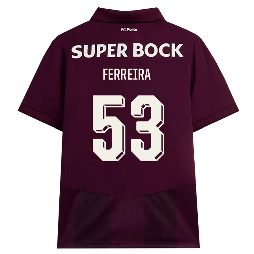 Danxen Män Eduardo Ferreira #53 Vinröd Vit Bortatröja Matchtröjor 2026/27 Tröjor T-Tröja