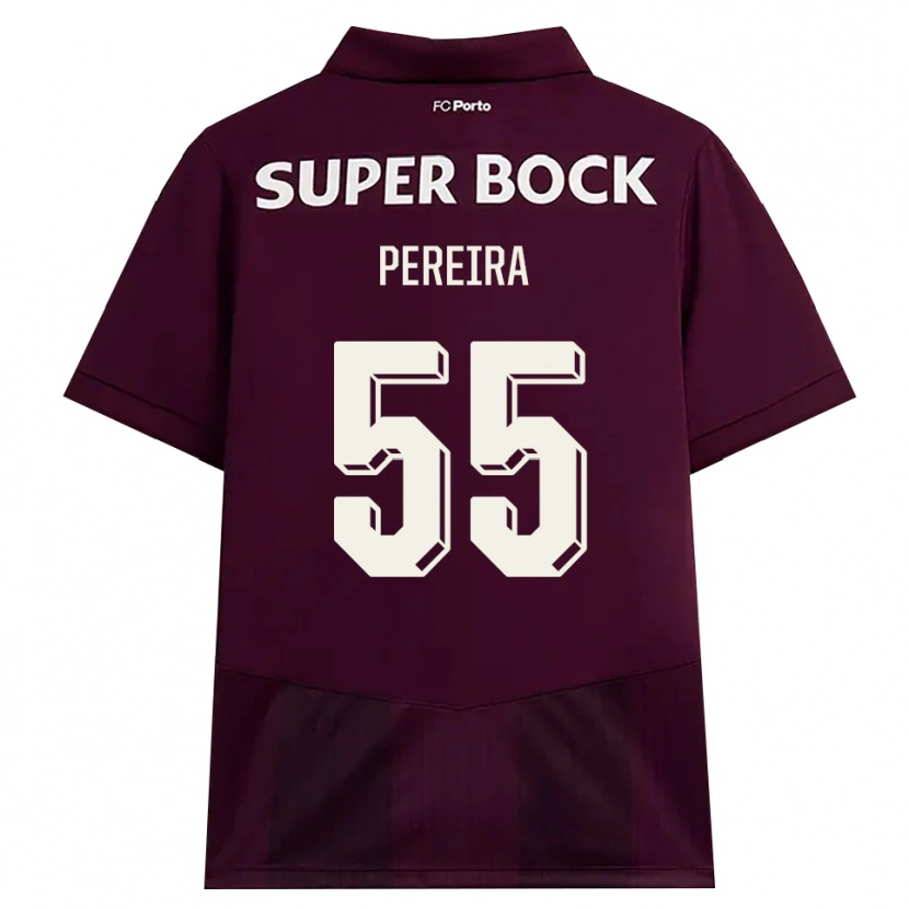 Danxen Män Yoan Pereira #55 Vinröd Vit Bortatröja Matchtröjor 2026/27 Tröjor T-Tröja