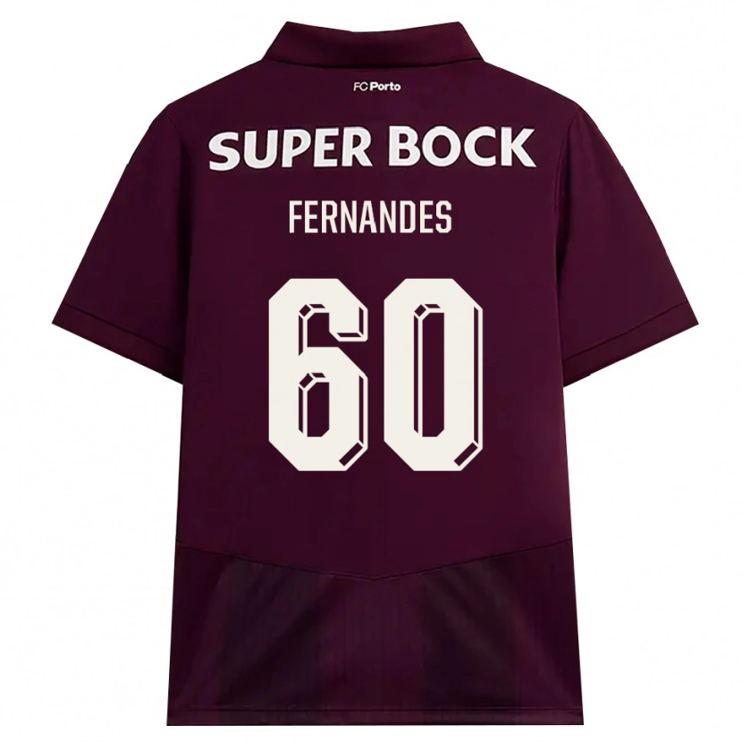 Danxen Män Francisco Fernandes #60 Vinröd Vit Bortatröja Matchtröjor 2026/27 Tröjor T-Tröja