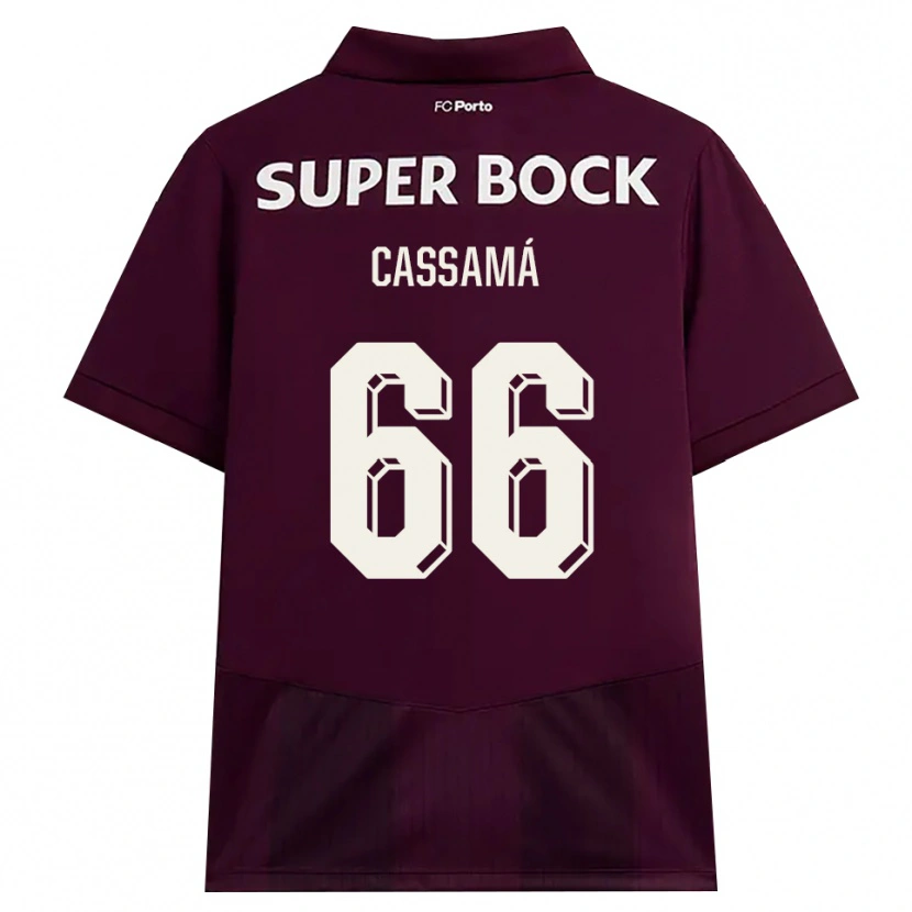 Danxen Män Adramane Cassamá #66 Vinröd Vit Bortatröja Matchtröjor 2026/27 Tröjor T-Tröja