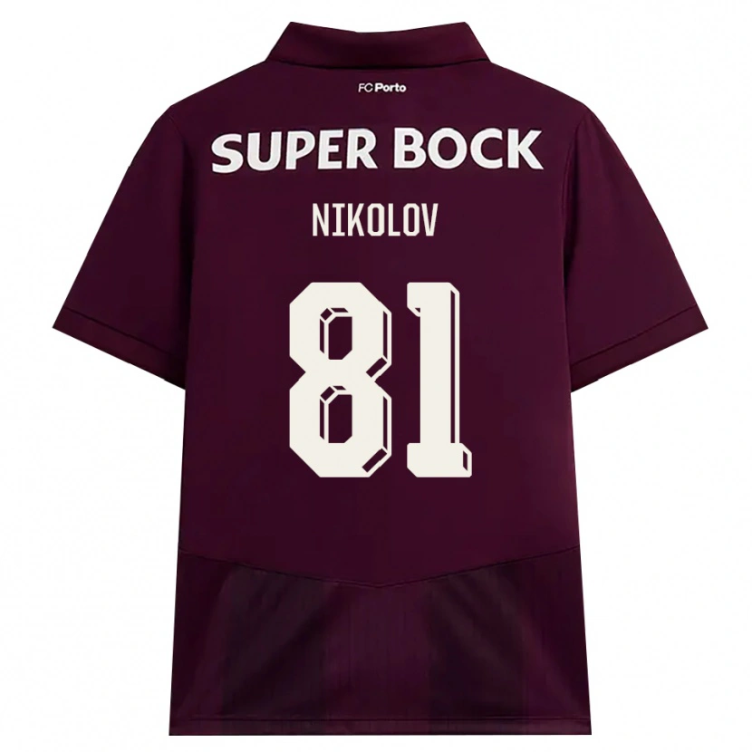 Danxen Män Antoni Nikolov #81 Vinröd Vit Bortatröja Matchtröjor 2026/27 Tröjor T-Tröja