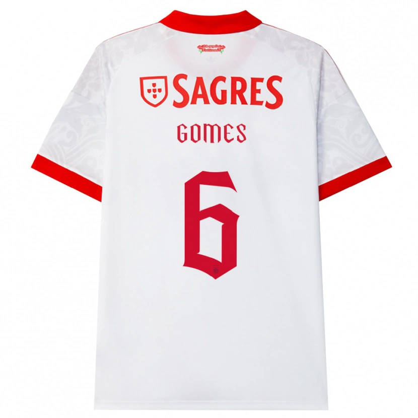 Danxen Män Hugo Gomes #6 Vit Röd Gul Bortatröja Matchtröjor 2026/27 Tröjor T-Tröja