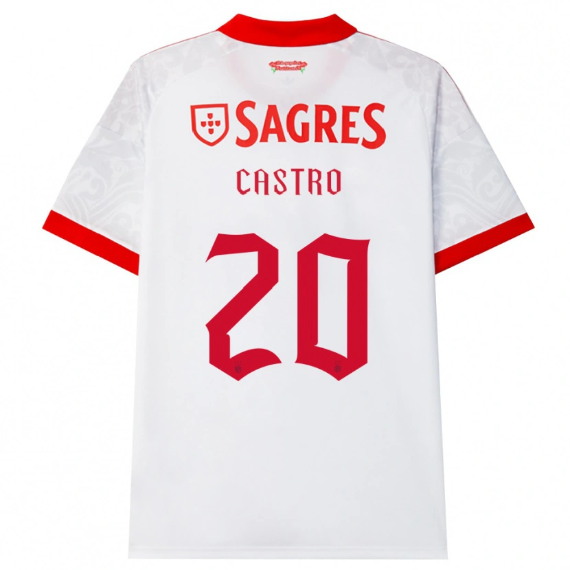 Danxen Män Guilherme Castro #20 Vit Röd Gul Bortatröja Matchtröjor 2026/27 Tröjor T-Tröja