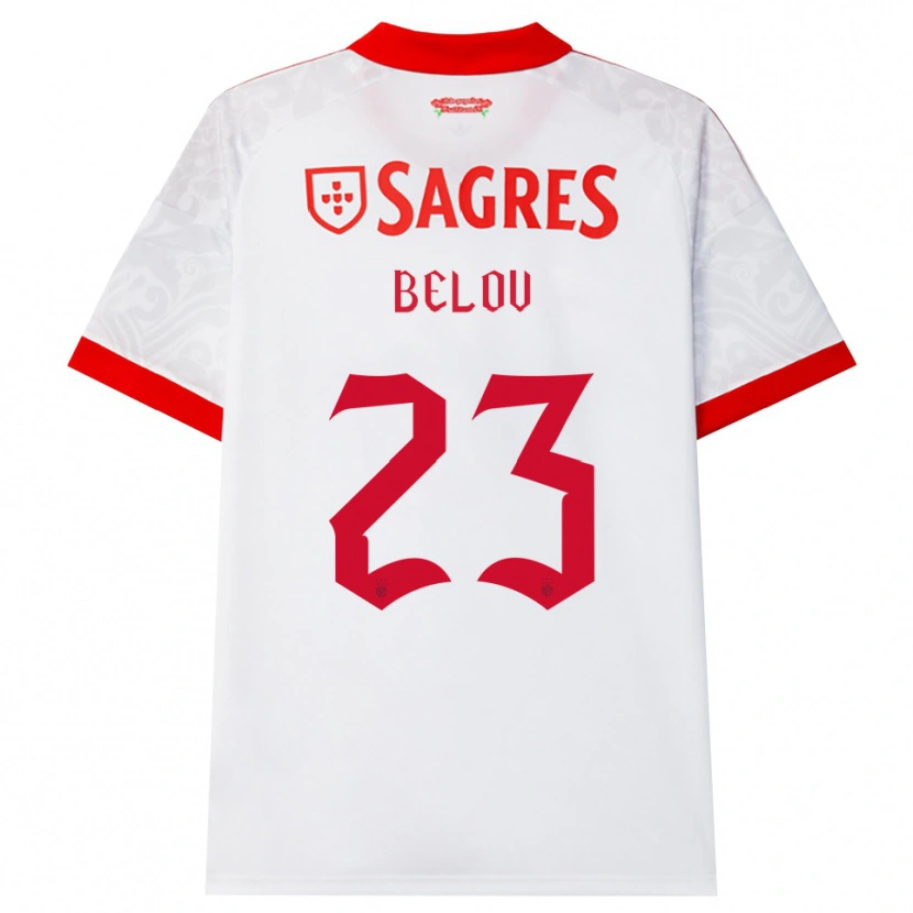 Danxen Män Sevastian Belov #23 Vit Röd Gul Bortatröja Matchtröjor 2026/27 Tröjor T-Tröja