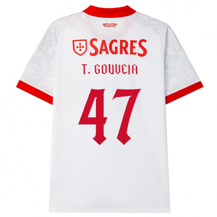 Danxen Män Tiago Gouveia #47 Vit Röd Gul Bortatröja Matchtröjor 2026/27 Tröjor T-Tröja