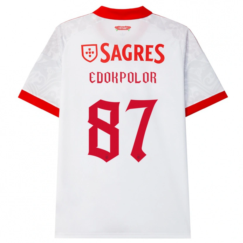 Danxen Män Peter Edokpolor #87 Vit Röd Gul Bortatröja Matchtröjor 2026/27 Tröjor T-Tröja