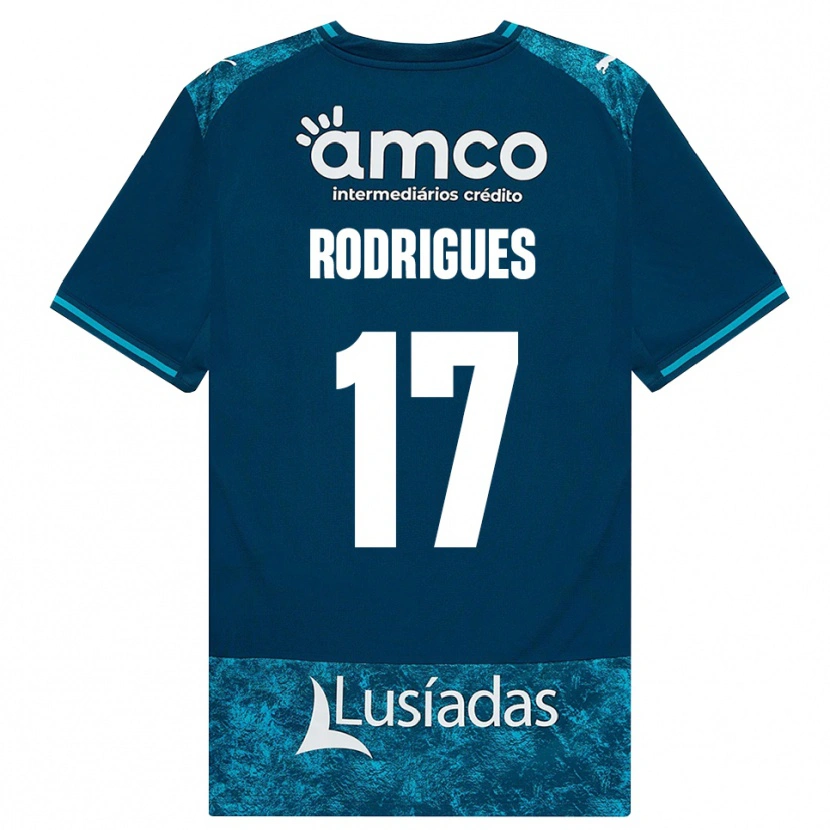 Danxen Män Tânia Rodrigues #17 Mörk Skiffergrå Mellanturkos Bortatröja Matchtröjor 2026/27 Tröjor T-Tröja
