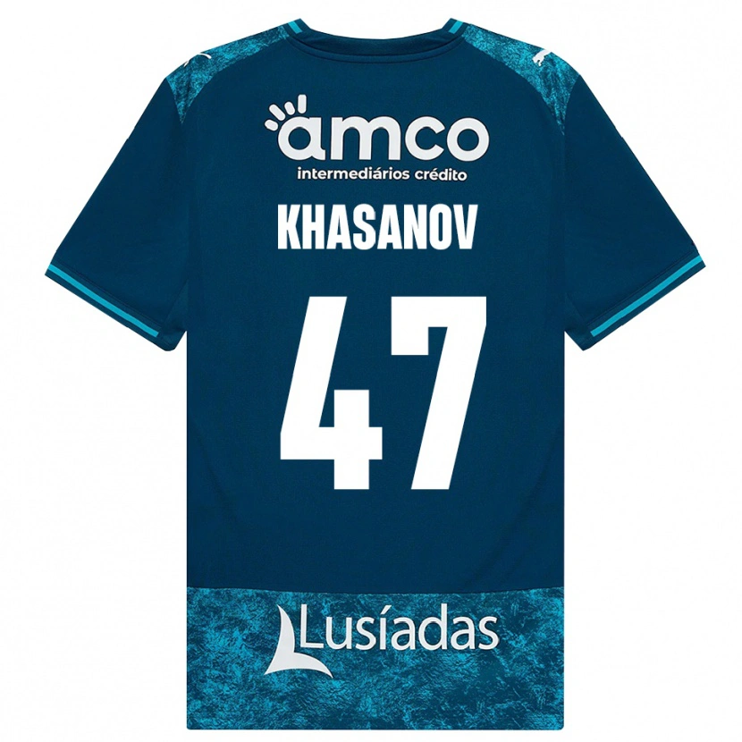 Danxen Män Sadriddin Khasanov #47 Mörk Skiffergrå Mellanturkos Bortatröja Matchtröjor 2026/27 Tröjor T-Tröja