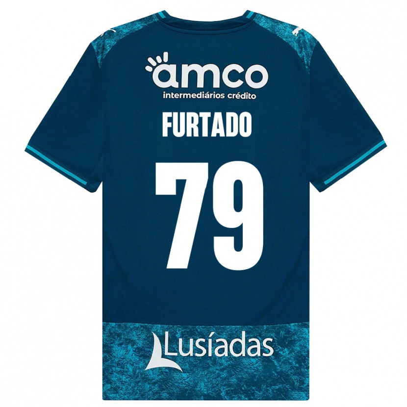 Danxen Män Rúben Furtado #79 Mörk Skiffergrå Mellanturkos Bortatröja Matchtröjor 2026/27 Tröjor T-Tröja