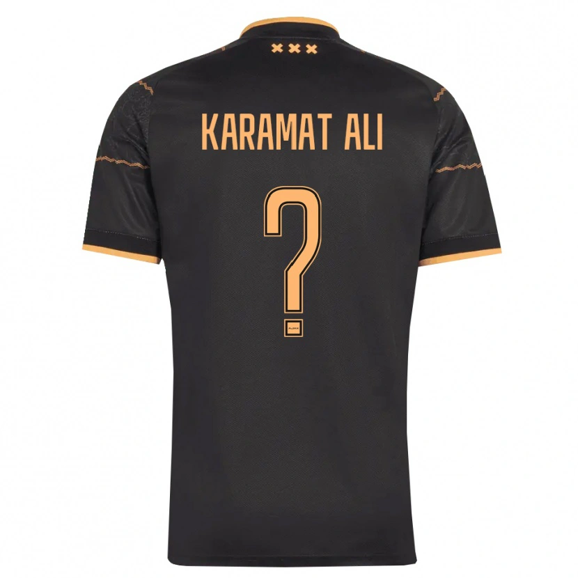 Danxen Män Yaïr Karamat Ali #0 Svart Orange Bortatröja Matchtröjor 2026/27 Tröjor T-Tröja