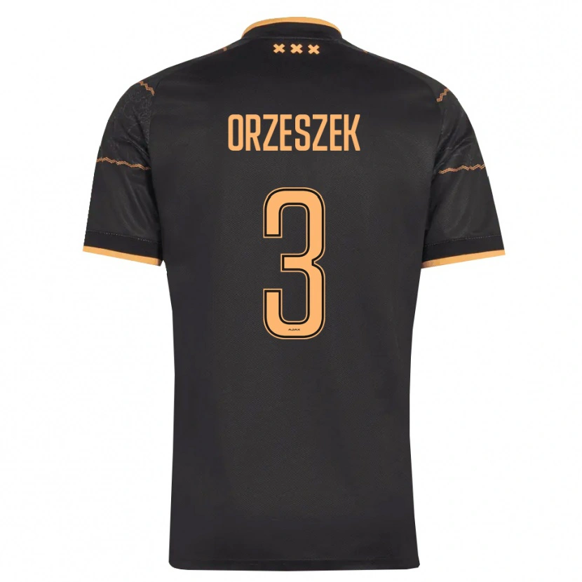 Danxen Män Zane Orzeszek #3 Svart Orange Bortatröja Matchtröjor 2026/27 Tröjor T-Tröja