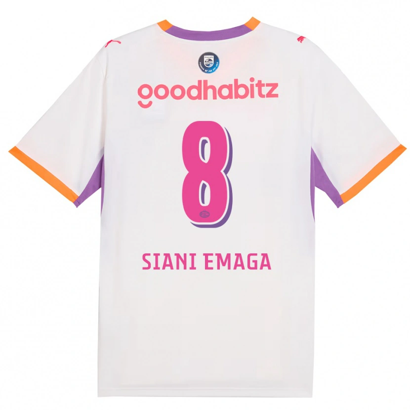 Danxen Män Ezechiel Siani Emaga #8 Vit Lila Orange Bortatröja Matchtröjor 2026/27 Tröjor T-Tröja