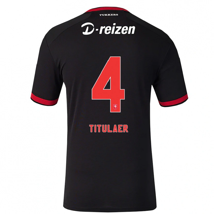 Danxen Män Björn Titulaer #4 Röd Vit Svart Bortatröja Matchtröjor 2026/27 Tröjor T-Tröja