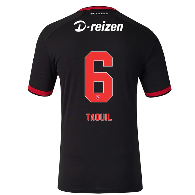 Danxen Män Rayan Taouil #6 Röd Vit Svart Bortatröja Matchtröjor 2026/27 Tröjor T-Tröja