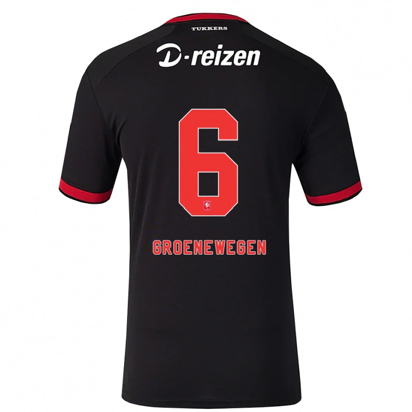 Danxen Män Lynn Groenewegen #6 Röd Vit Svart Bortatröja Matchtröjor 2026/27 Tröjor T-Tröja