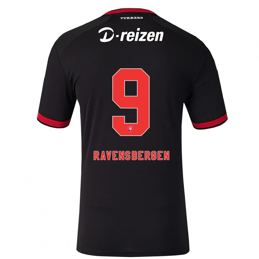 Danxen Män Jaimy Ravensbergen #9 Röd Vit Svart Bortatröja Matchtröjor 2026/27 Tröjor T-Tröja