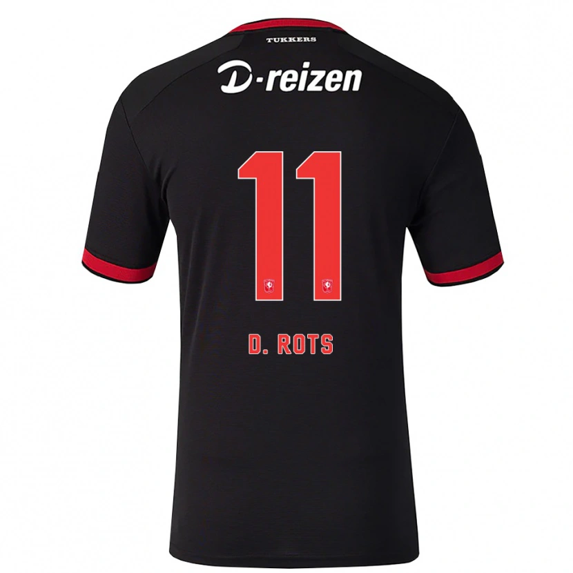 Danxen Män Daan Rots #11 Röd Vit Svart Bortatröja Matchtröjor 2026/27 Tröjor T-Tröja