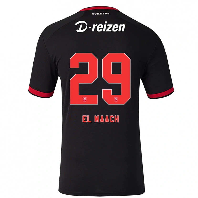 Danxen Män Issam El Maach #29 Röd Vit Svart Bortatröja Matchtröjor 2026/27 Tröjor T-Tröja