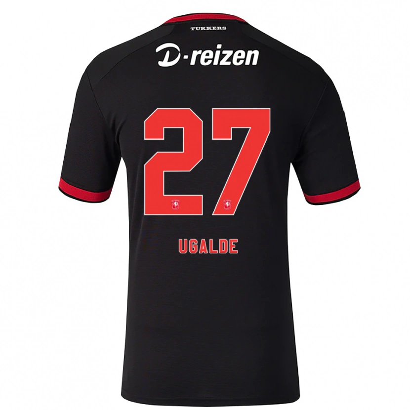 Danxen Män Manfred Ugalde #27 Röd Vit Svart Bortatröja Matchtröjor 2026/27 Tröjor T-Tröja
