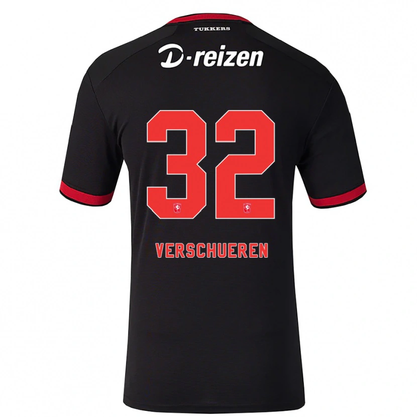 Danxen Män Arno Verschueren #32 Röd Vit Svart Bortatröja Matchtröjor 2026/27 Tröjor T-Tröja