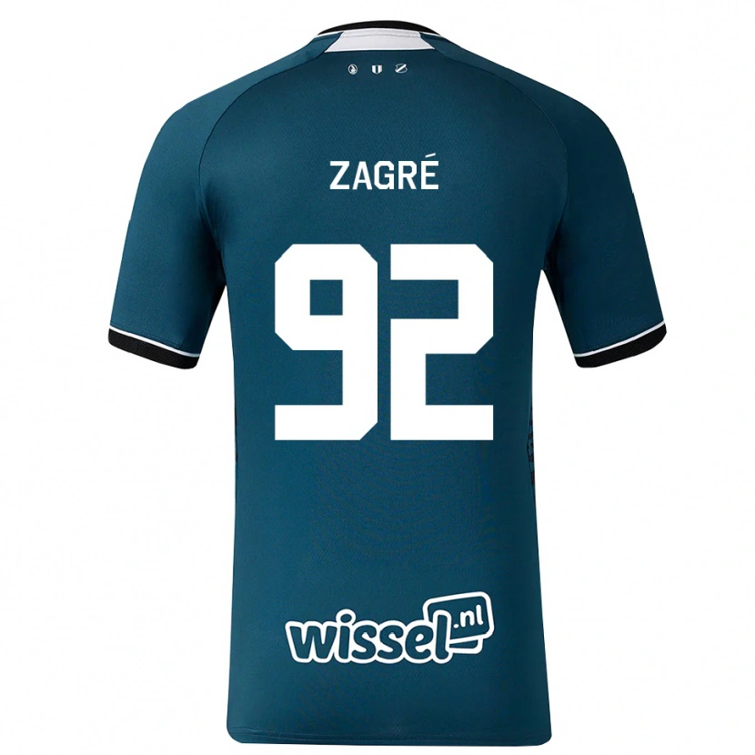 Danxen Män Arthur Zagré #92 Mörk Skiffergrå Vit Bortatröja Matchtröjor 2026/27 Tröjor T-Tröja